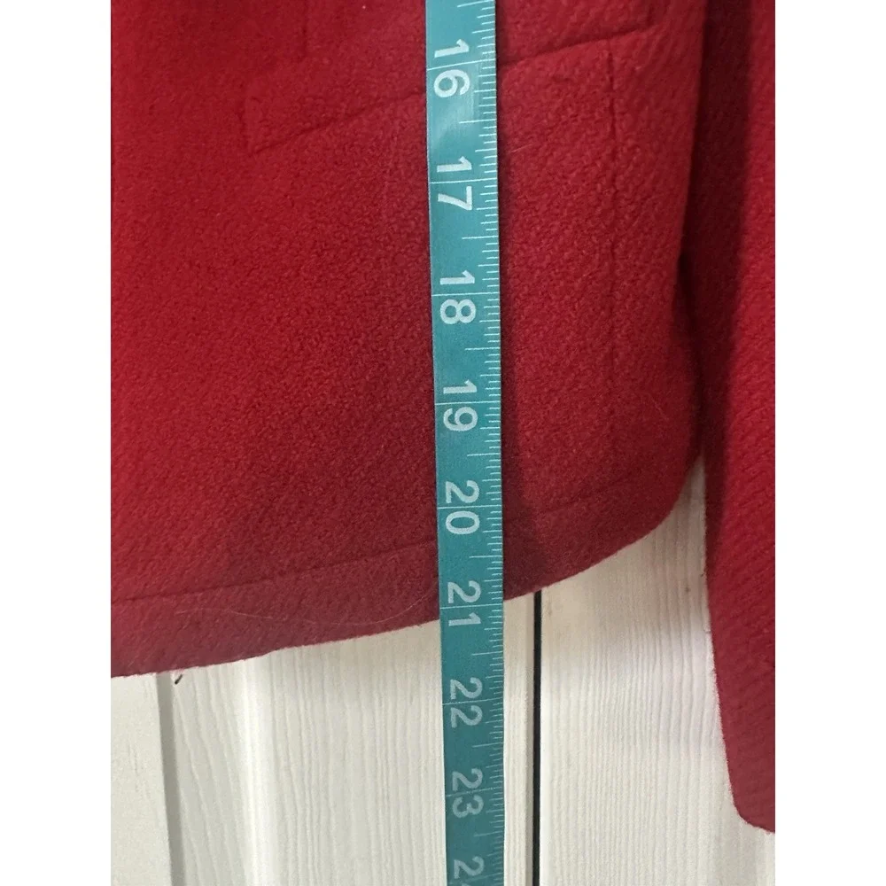 VTG LAUREN RALPH LAUREN Women's Red Jacket Size 4 WOOL ZIP